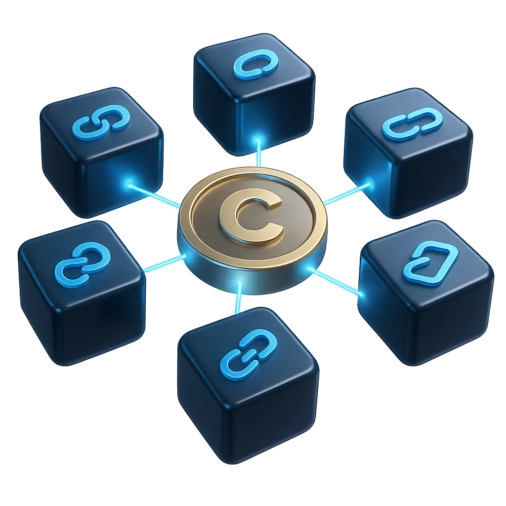 Illustration representing security lock protecting cryptocurrency assets